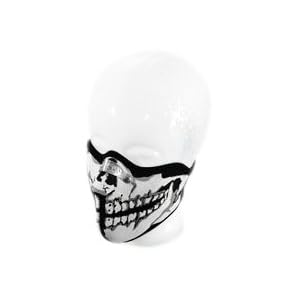 Black Neoprene Half Face Mask for Bikers, Skiers etc - Grinning Skull Design