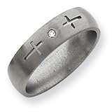 Titanium Cross 6mm Diamond Band TB94AA-9