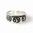 Sterling Silver Antique Style Toe Ring - Ying Yang - 6mm Band Width