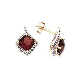 10K Yellow Gold Smokey Topaz and Diamond Earrings Sm 1.76 D.06