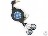 ChicBuds Genuine Swarovski BLUE Crystals on Black Retractable EARPHONES for Apple Ipods & Mp3