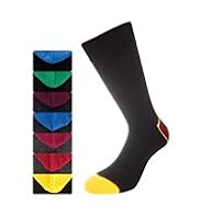 7 Pairs of Cotton Rich Freshfeet™ Contrast Heel & Toe Socks with Silver Technology