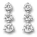 18 carat White Gold Half Carat Fine Diamond trilogy claw-set studded drop earrings