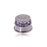 White Gold Baby Cup Pendant with Tanzanite Gemstones