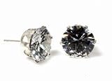 3 MM Round - Sterling Silver Stud Earrings with Cubic Zirconia Stone - High Polish