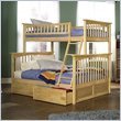 Atlantic Furniture Columbia Twin over Full Bunk Bed in Natural Maple