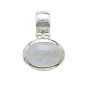 Oval Rainbow Moonstone Pendant by Moonstone Birthstones