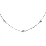 Diamond by the Yard Necklace Pendant, 14k White Gold, 18 Chain (T.w 0.20)