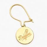 14K Los Angeles Dodgers Dodgers On Disc Wire Earrings