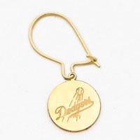 14K Los Angeles Dodgers Dodgers On Disc Wire Earrings