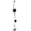 Butterfly Bead Dangle Midnight Gem Belly Button Ring