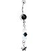 Butterfly Bead Dangle Midnight Gem Belly Button Ring