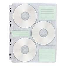Compucessory Products - Refill Pages, 10/PK, White - Sold as 1 PK - Refill pages are designed for use with Compucessory CD Media Binder. Each page holds six CDs/DVDs, diskettes or Zips. Top-loading pages are lined with nonwoven fabric to protect CDs/DVDs from dust and scratches.