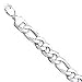 Sterling Silver 15mm Figaro Chain Necklace - 24 Inch - Italian