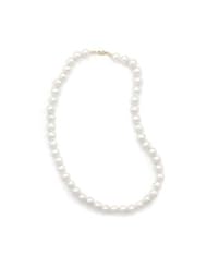 8-8.5mm Cultured Freshwater Pearl Necklace Individually Knotted with a 14K Yellow Gold Clasp
