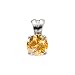 Classic Solstice Four-Prong Platinum Pendant with Orange-Yellow Diamond