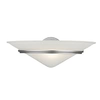 Forecast Lighting F1202-36 Regatta II One-Light Wall Sconce with Etched White Glass, Satin Nickel