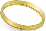 14K Gold Flat Classic-Fit Wedding Band with Polished Finish, 2mm Wide