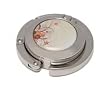 Foldable Brown Japanese Floral Purse Hanger with Compact Mirror