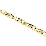 14k Yellow Gold Created Moissanite Gents Bracelet 3mm 1ct
