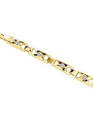 14K Yellow Gold 03.00 mm=1 Cttw Created Moissanite Gents Bracelet