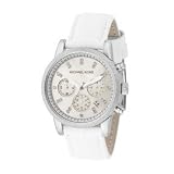 MICHAEL Michael Kors Ladies Chronograph White Leather-Strap Watch by Michael Kors