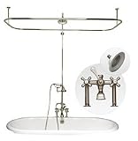 Clawfoot Tub Side Mount Shower Enclosure with Faucet, Showerhead & Handshower Kit - Randolph Morris