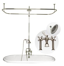 Clawfoot Tub Side Mount Shower Enclosure with Faucet, Showerhead & Handshower Kit - Randolph Morris