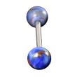 Stainless Steel with UV Blue Candy Color Barbell Sold as a Pair