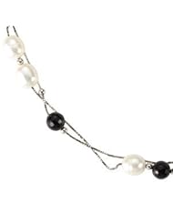Sterling Silver Freshwater Cultured Pearl & Black Agate 47.25 by US Gems