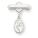 Sterling Silver Oval Saint Christopher Medal Pin