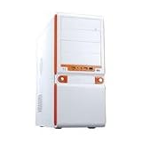 MS-TECH LC-182 Weiss/Orange PC Gehäuse MidiTower 4 x 5.25 Weiss/Orange