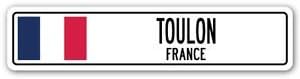 TOULON, FRANCE Street Sign Decal Sticker French flag city country road wall gift