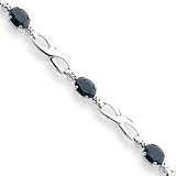 14k White Gold Figure-8 Diamond Sapphire Bracelet