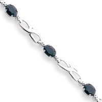 14k White Gold Figure-8 Diamond Sapphire Bracelet by JewelryWeb