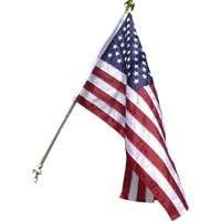 Valley Forge U.S. 3-Foot x 5-Foot Nylon Flag With Sewn Stripes & Embrodired Stars 6-Foot Telescoping Aluminum Pole Kit With Bracket