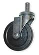 Storelogic 1ZTJ1 Rubber Swivel Caster, 5 In, Zinc Finish