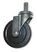 Storelogic 1ZTJ1 Rubber Swivel Caster, 5 In, Zinc Finish