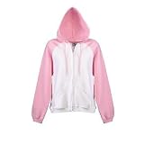 Ladies Color Block Zip Front Hooded Sweatshirt