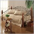 Hillsdale Camelot Wood and Metal Daybed in Cherry Finish with Pop-Up Trundle
