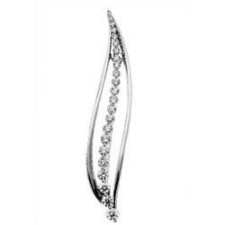 14K White Gold Journey Diamond Brooch by Britney