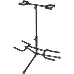 Musicians Gear Double Guitar Stand, Black