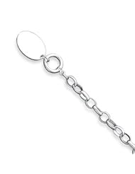 Sterling Silver Fancy Oval Disc Bracelet QG516-7"
