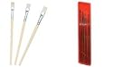 HERLITZ - pinceau brosse, assorti, 3 pièces, manche en bois, virole en métal, pure poils de porc, assortie dans les tailles: 4, 6 et 8, sous carte blister (864420