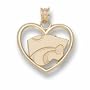 Kansas State Wildcats "Powercat" 3/8" Heart Pendant - 14KT Gold Jewelry