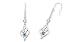 Round Cut London Blue Topaz & White Cz 3Stone Dangling Earrings Sterling Silver