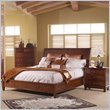 Somerton Runway Wood Sleigh Bed 4 Piece Bedroom Set in Warm Brown