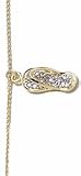 Signature Cubic Zirconia Sandal Anklet 18KT GOLD OVER STERLING