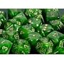 Chessex Dice: Polyhedral 7-Die Vortex Dice Set - Green w/gold