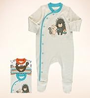 3 Pack Pure Cotton Hedgehog Striped Sleepsuits